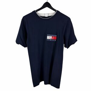 Vintage 90s Venezia Italia Embroidered Italian Flag Tourist Shirt Size L